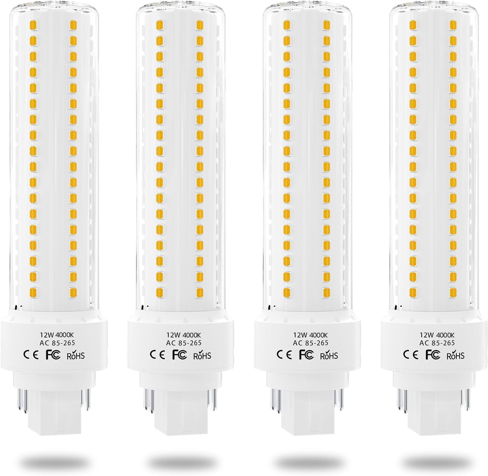 LED Gx24Q 4-Pin Base Light Bulb, 12W Gx24 PL Retrofit LED Recessed Light Natural