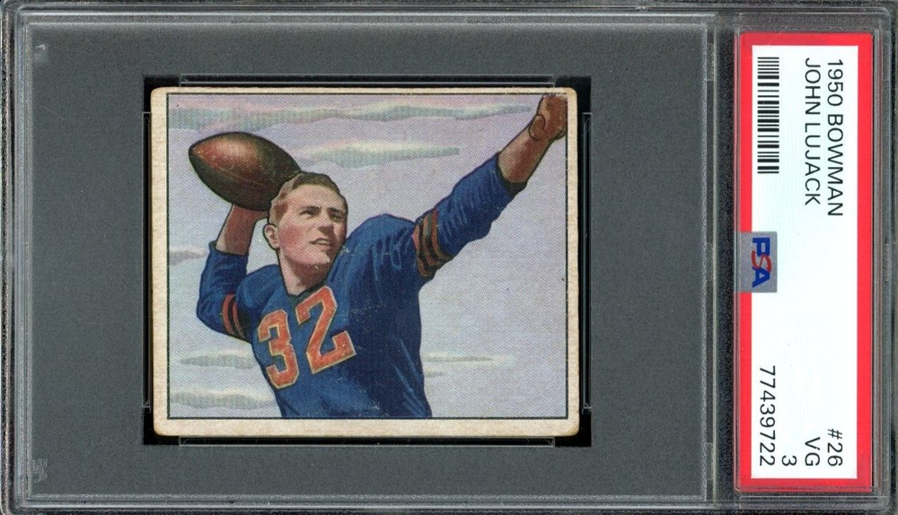 1950 Bowman Johnny Lujack #26 Football Card Vintage Collectible