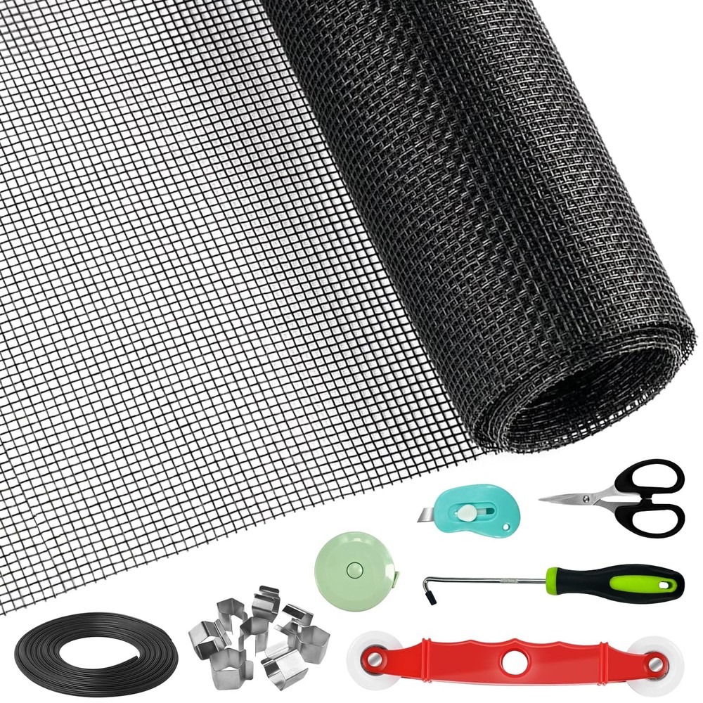 48 x 178 Adjustable Durable Fiberglass Window Screen Door Repair Replacement Kit