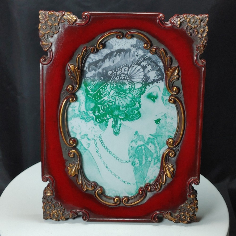 Vintage Ornate Victorian Style Faux Wood Photo Frame Fits 5x7