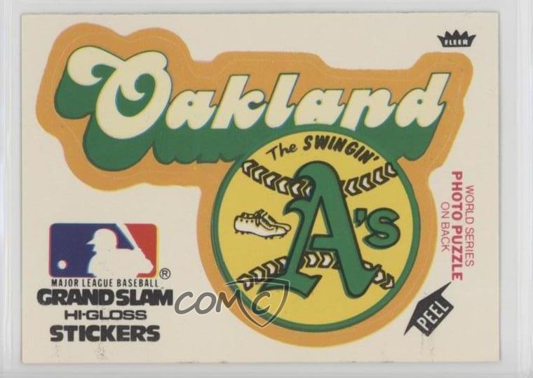 1979 Fleer Grand Slam Hi-Gloss Team Stickers Oakland Athletics A's #OAK.1