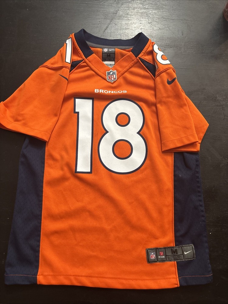 Peyton Manning Denver Broncos Youth Medium Orange Blue #18 NFL Jersey