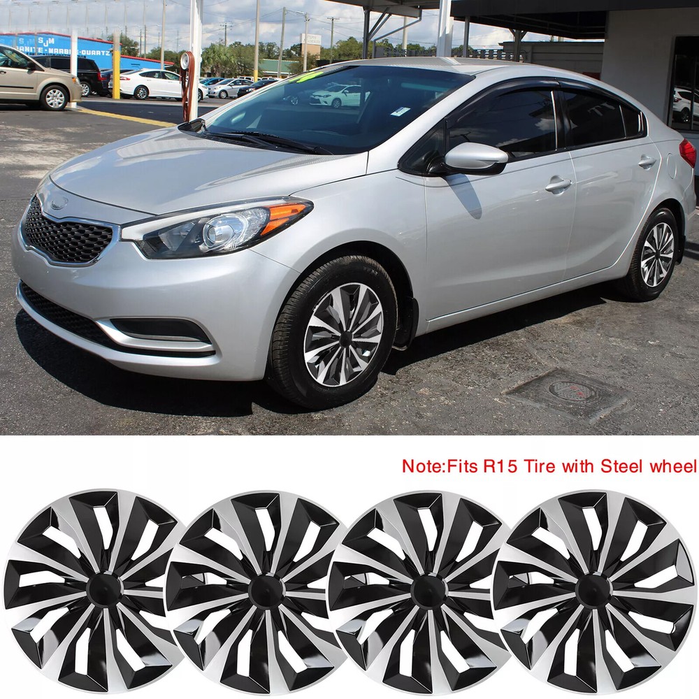 Kia Forte 15-Inch Snap-On Hubcaps for R15 Steel Wheels