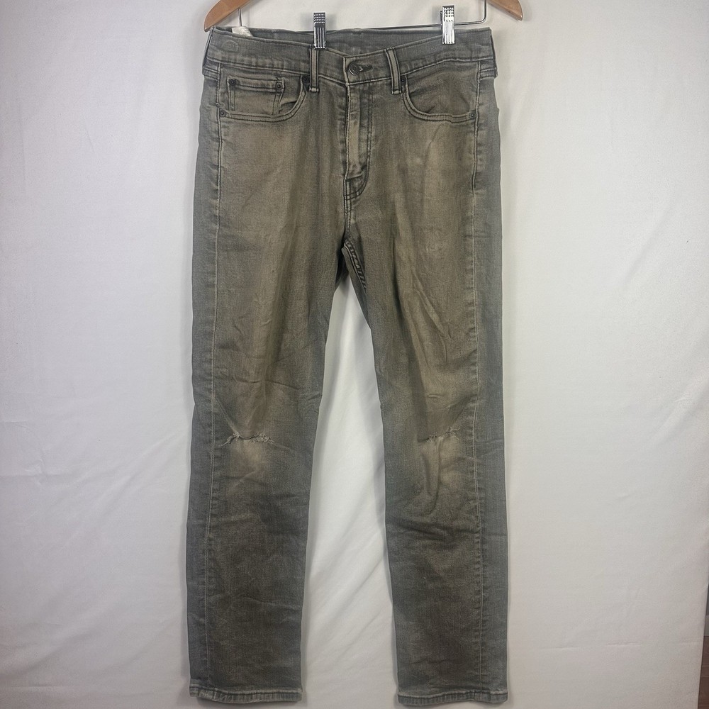Levi's 514 Jeans Men's 32x32 Straight Slim Fit Gray Light Wash Denim Stretch
