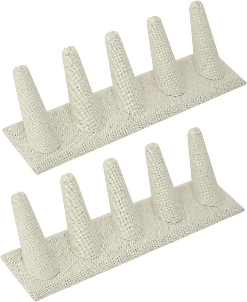 2 Pcs Set Ring Organizer for Showcase Display Drawer 5 Long Ring Storage Holder