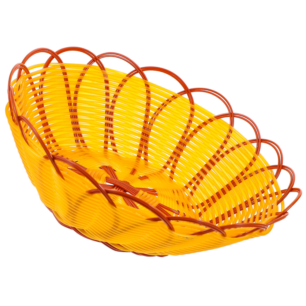 Simulation Rattan Basket Desktop Organizer Lid Storage Baskets