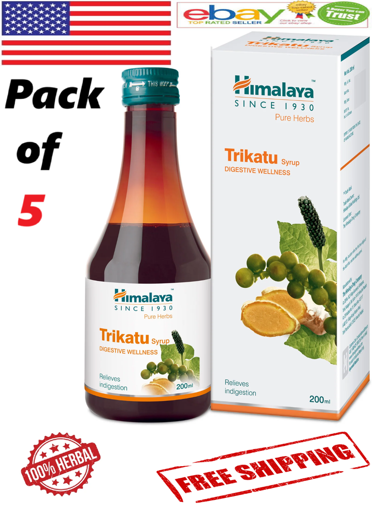 5x Himalaya Trikatu Syrup For Digestive Wellness 200ml. Each (FREE SHIP)
