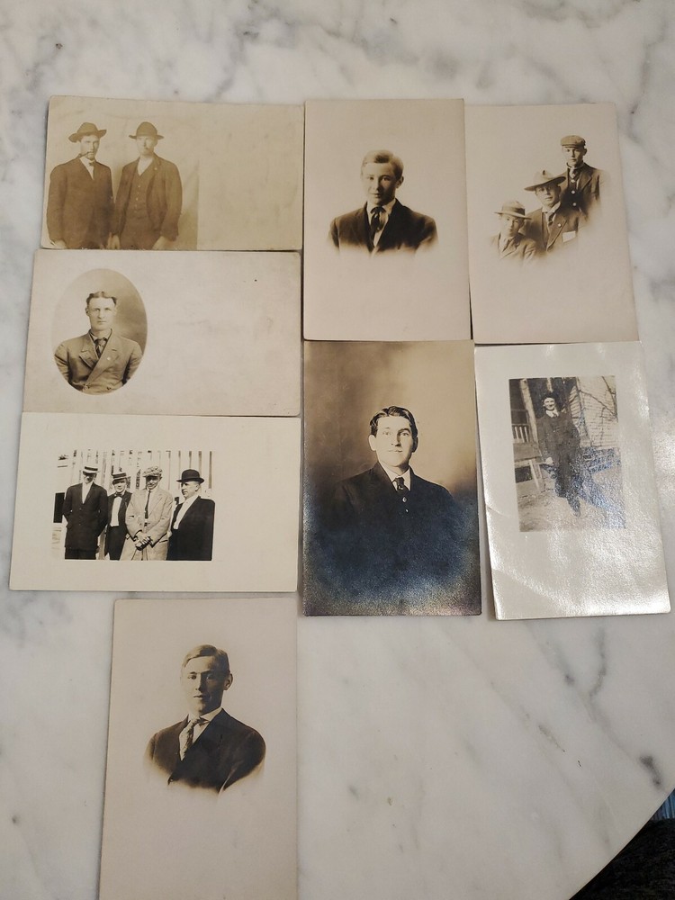 Vintage Gentleman Antique Postcards Set of 8