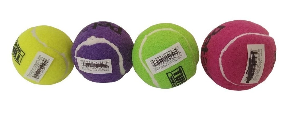 PetSport Tuff Tennis Balls Dog Toy Pink Yellow Green Purple Industrial Strength