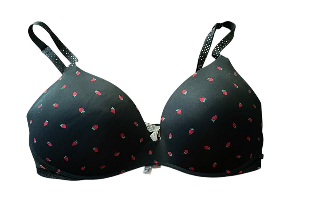 Victoria's Secret Strawberry/ Polka-Dot 38D SexyTee Wireless Push-Up Smooth Bra