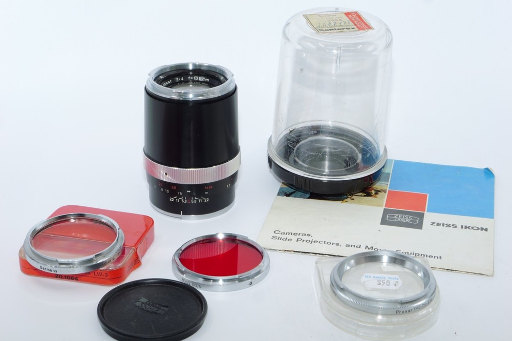 Carl Zeiss Contarex Sonnar 135mm F4 B56-1A Telephoto Lens with Red Proxar Cap