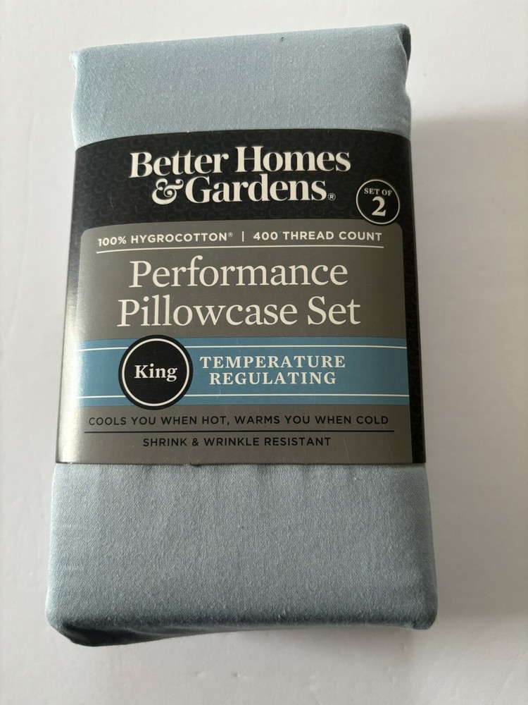 Better Homes & Gardens King Size Performance Pillowcase Set - Blue Sheer Romance
