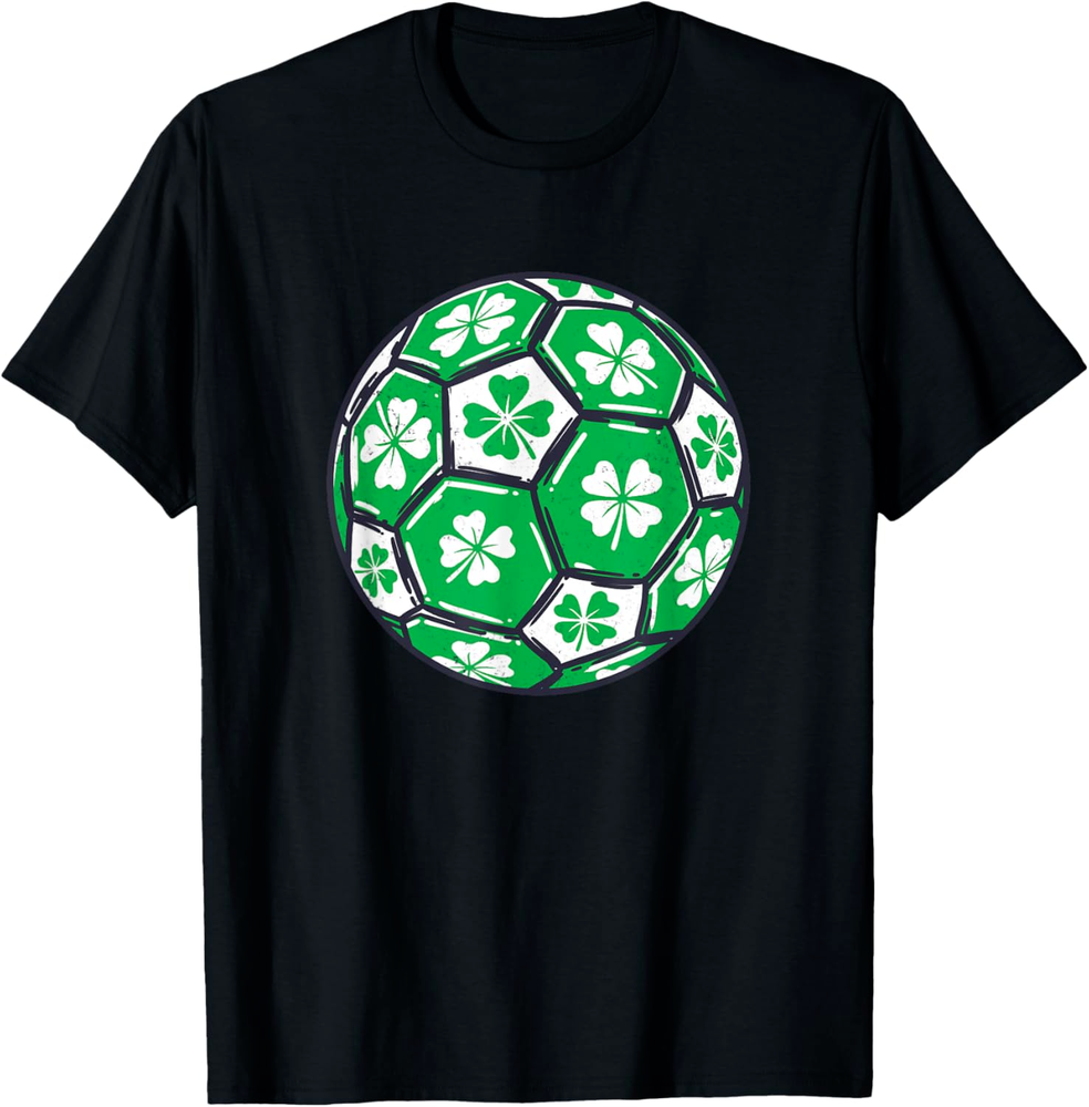 Soccer Ball Ireland Shamrock Irish St Patricks Day Boys Men T Shirt
