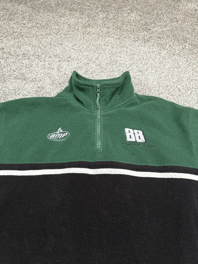 Dale Earnhardt Jr 88 Fleece Quarter Zip Pocket Pullover Amp Energy Green/Black M