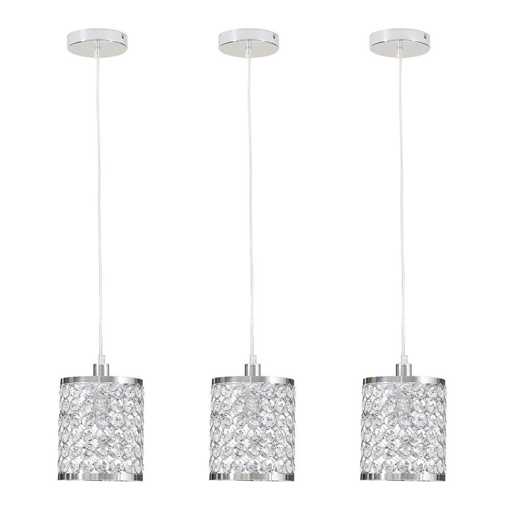 3 Pack Crystal Chandeliers with E12 Socket for Elegant Lighting