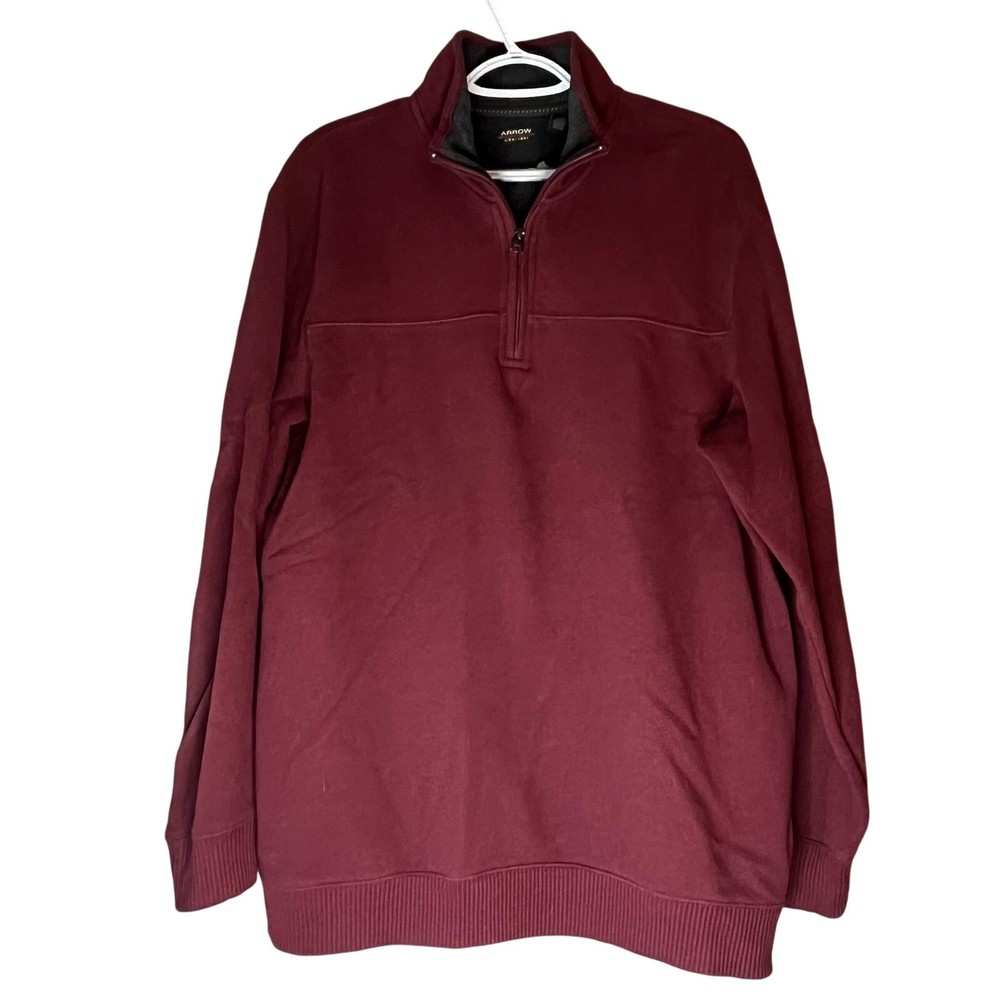 Arrow Men’s 1/4 Zip Maroon Sweater Size Large