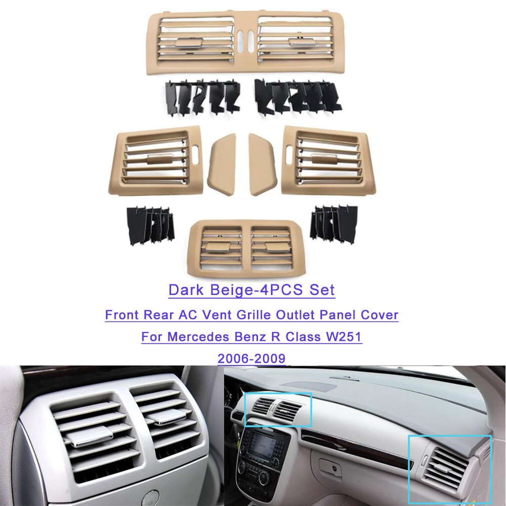 Upgrade Your Benz W251 06-09 with 4PCS Dark Beige AC Vent Grille Panel Covers