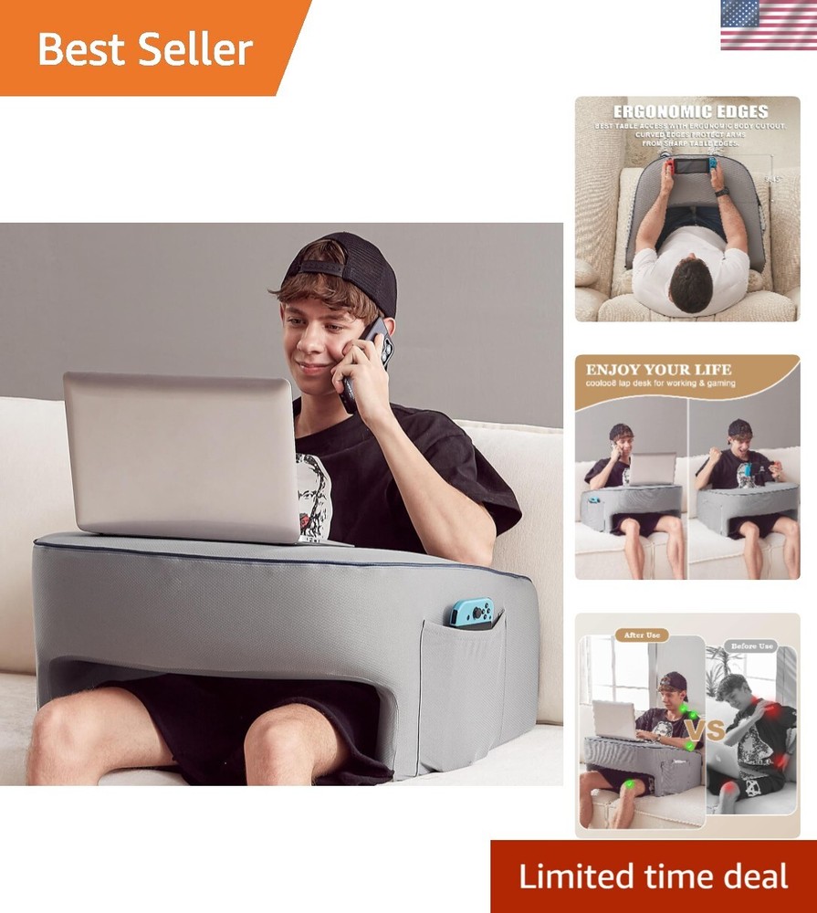 Lap Desk, Gaming Pillow, Laptop Stand, Laptop Desk Pillow, Couch Reading Pill...