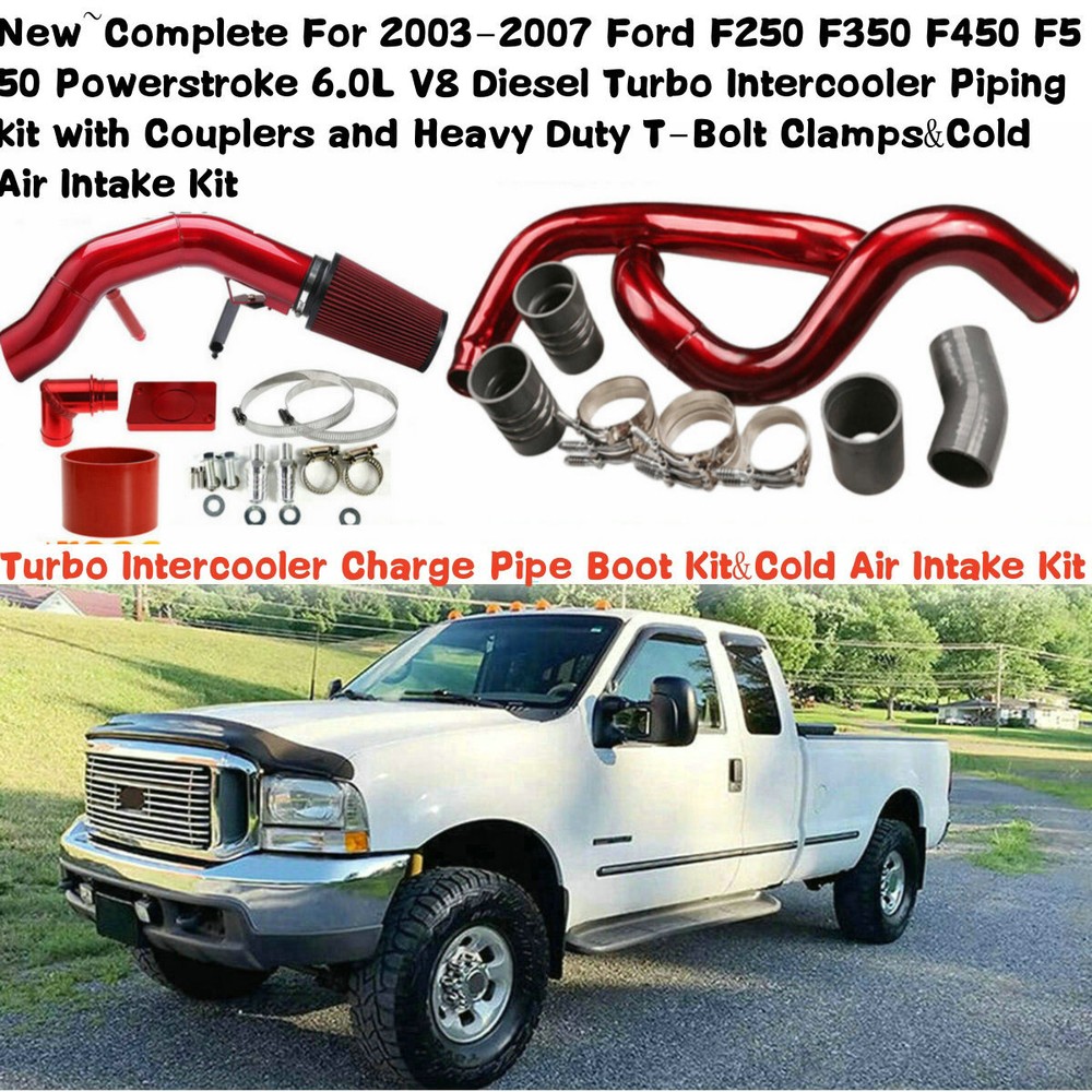 Intercooler Pipe&Cold Intake Kit For 03-07 Ford F250 F350 6.0 Powerstroke Diesel