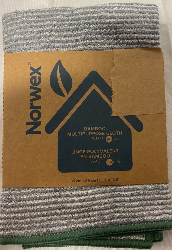 NORWEX ~ EnviroCloth, Mushroom w/Sea Mist Trim, Microfiber Cloth, 35cmX35cm