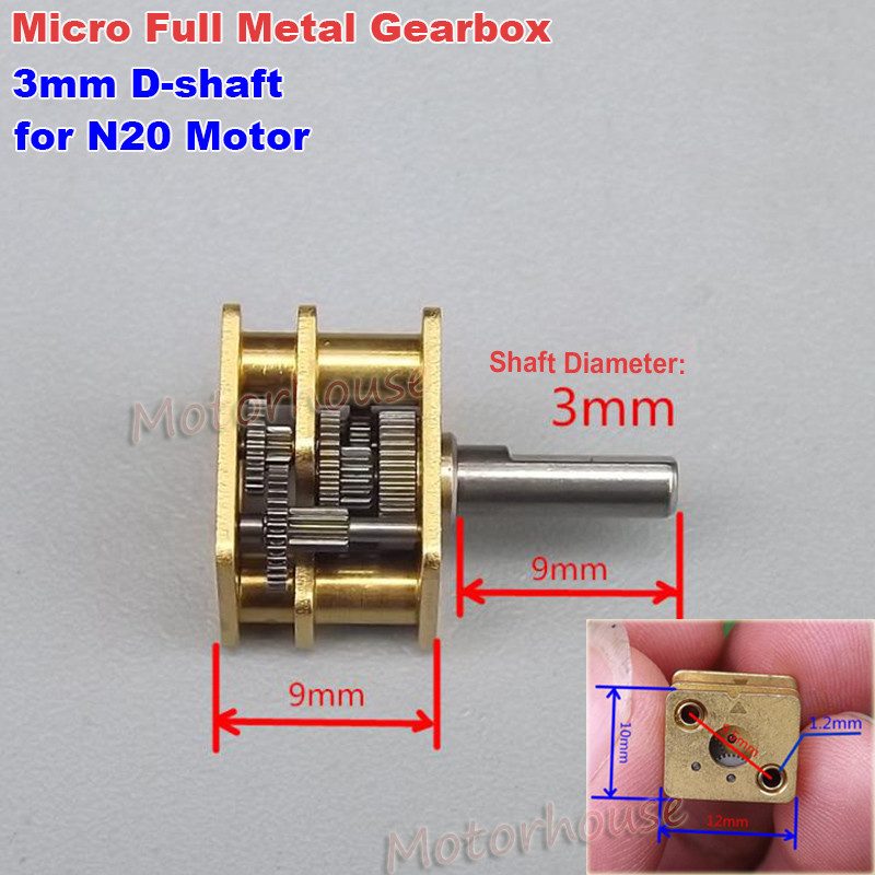 Micro Full Metal Copper Reduction Head Mini Gearbox DIY N20 DC Gear Motor Robot-image