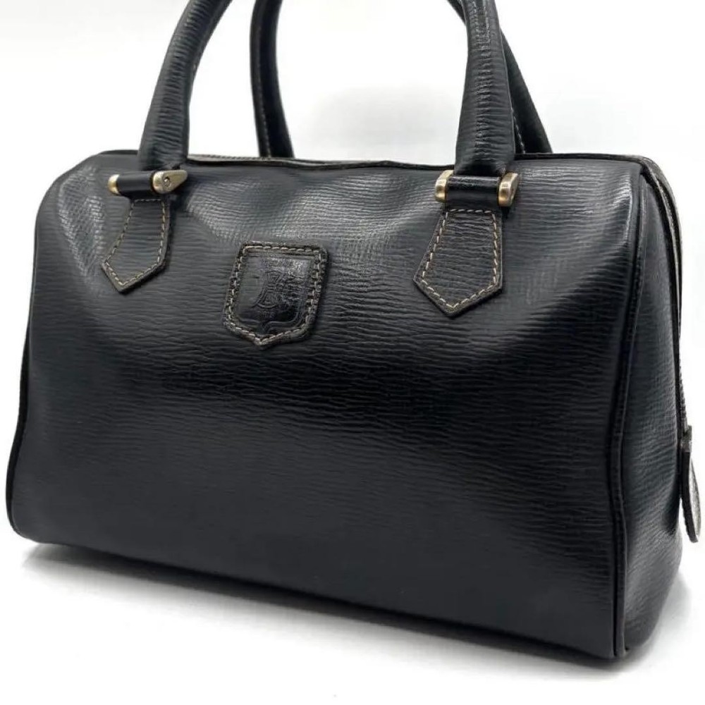 Rare Celine Mini Boston Bag Black Brazon 23Cm Gold Hardware Hand