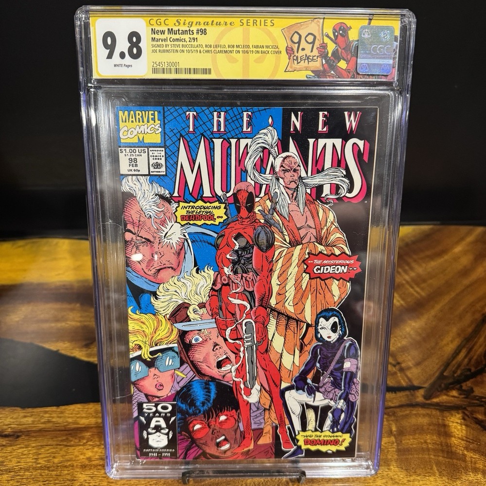 RARE 🔥 New Mutants #98 CGC 9.8 Signed X6 on BACK COVER, CUSTOM LABEL- POP 1
