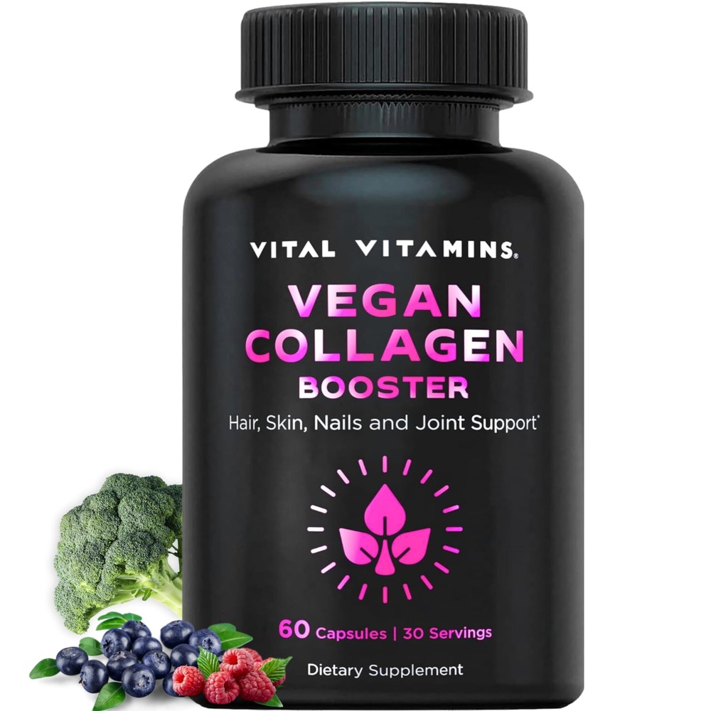 Vegan Collagen Booster - Plant Collagen Supplements - Supports Hair Skin Nail...