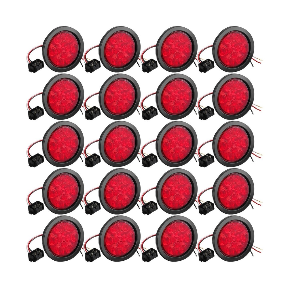 Retisee 20 Pcs 4 Inch Round LED Trailer Tail Lights 12 LED Waterproof 4