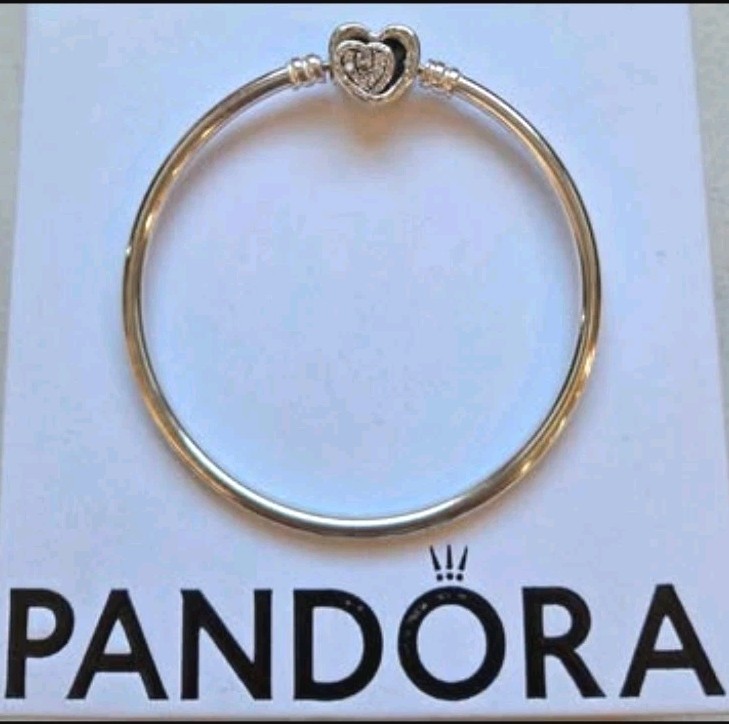 PANDORA Genuine Entwined Infinite Hearts Bangle 19cm 7.5 Inch 591064C01