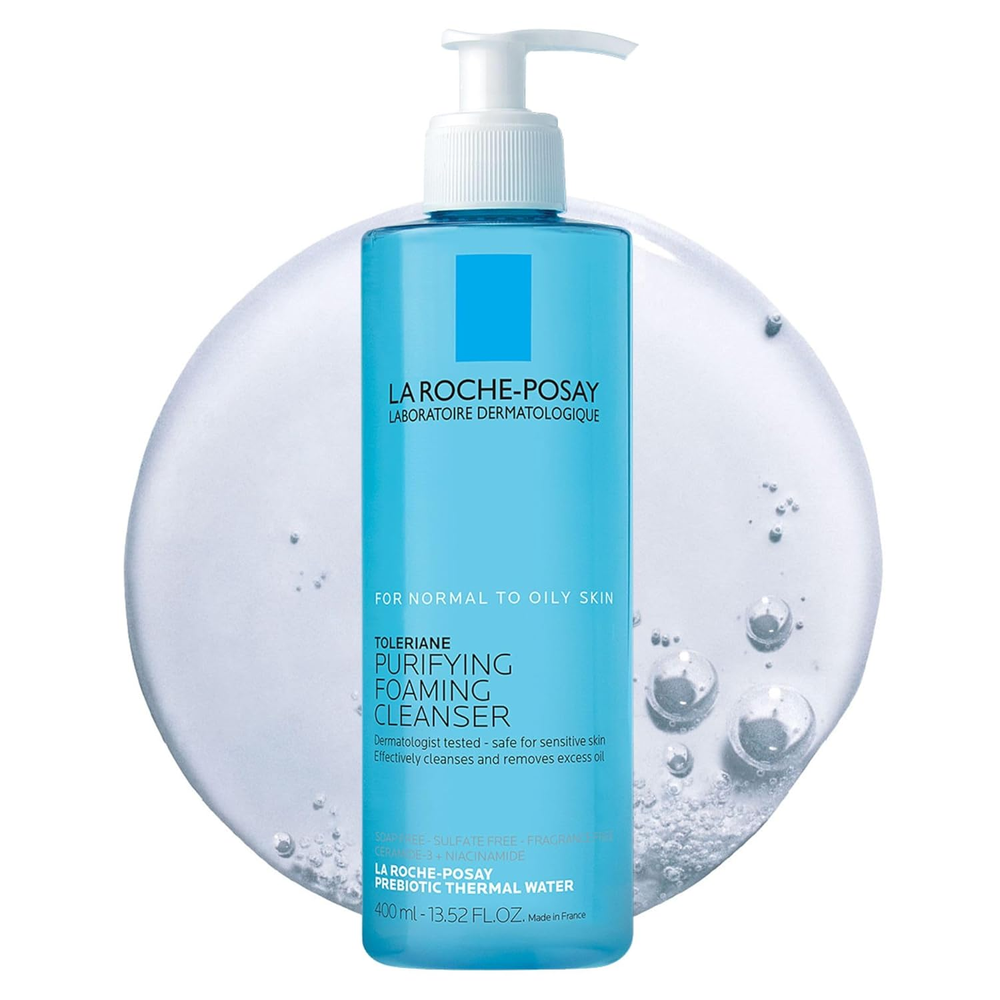 Toleriane Purifying Foaming Facial Cleanser, Oil Free Face Wash for Women & Men
