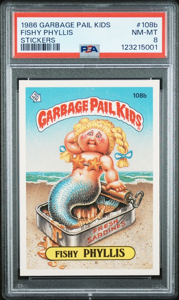 1986 Topps Garbage Pail Kids Series 3 OS3 108b FISHY PHYLLIS PSA 8 NM-MT Card