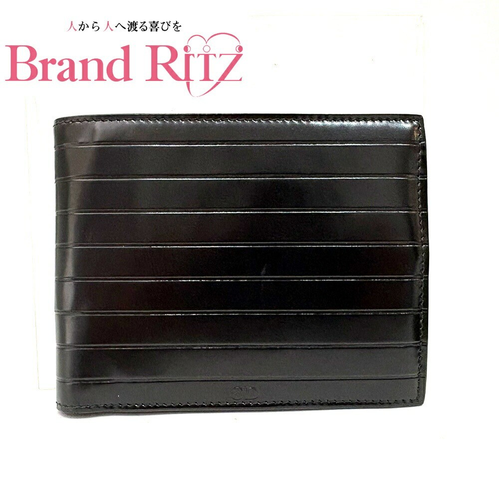 Dior Y0713 Black Leather Bifold Wallet for Men Pre-Owned Condition Rank B