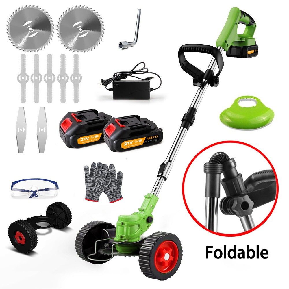900W Cordless Weed Eater Electric Brush Cutter Lawn Edger Grass String Trimmer