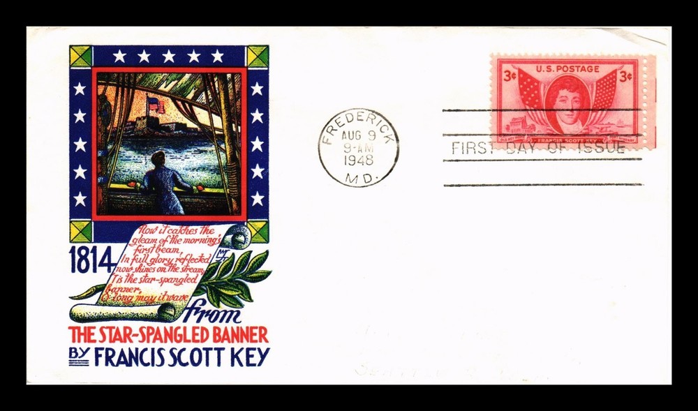 Dr Jim Stamps US First Day Cover 3c Francis Scott Key LW Staehle Cachet