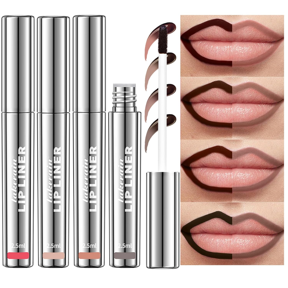 4Pcs Peel off Lip Liner Stain - Long-Lasting, Smudge-Proof, Waterproof Nude Matt