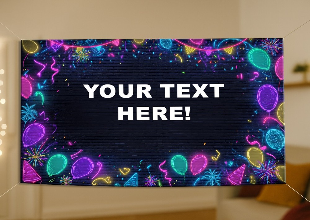 Custom Party Banner – Neon Birthday Banner
