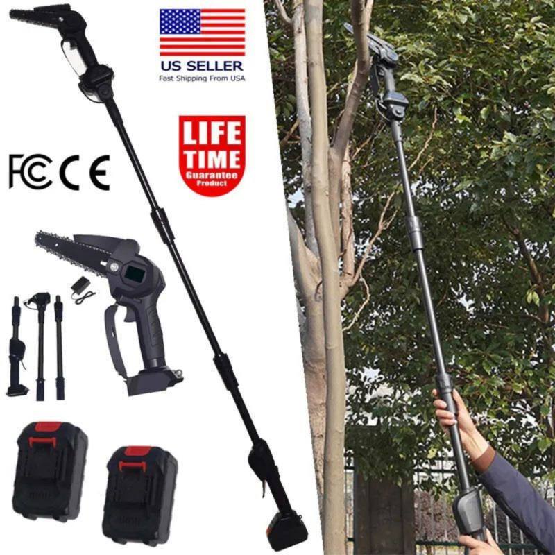 2-in-1 Cordless Pole Saw and Mini Chainsaw with 5.9ft Extension for Tree Trimming