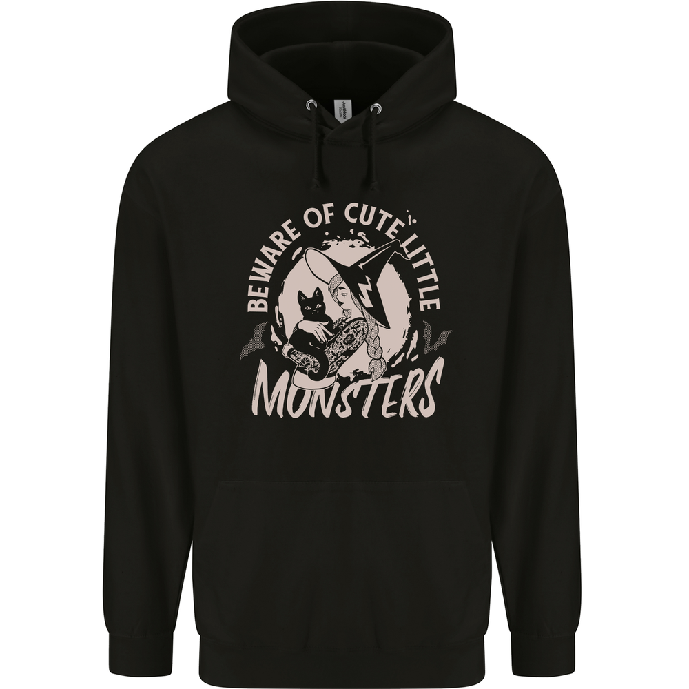 Cute Monsters Funny Halloween Cats & Witch Mens 80% Cotton Hoodie