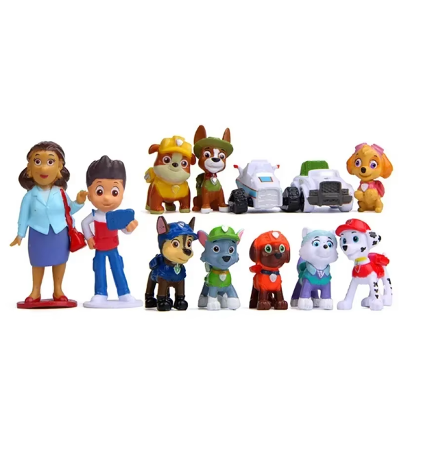 Dogs Paw Patrol Figures Set Desktop Ornament Cake Toppers Decor Kids Toys 12Pcs!