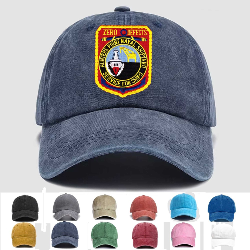 Custom Embroidered Hat Naval Shipyard Hunters Point, California, Veteran Cap