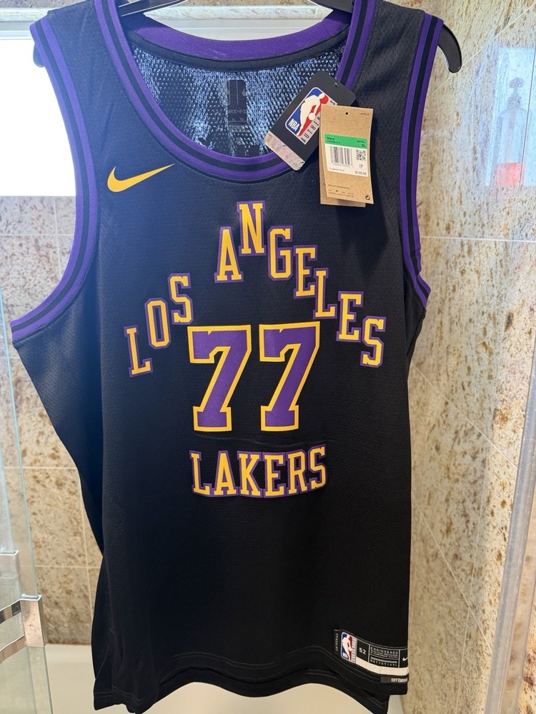 Nike NBA Los Angeles Lakers City Edition Luka Doncic Swingman Jersey Size 52 Xl