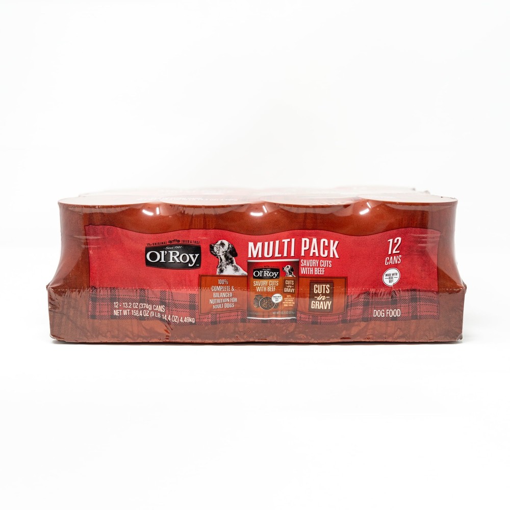Ol' Roy Savory Cuts with Beef in Gravy Wet Dog Food, 13.2 oz Cans (12 Pack)