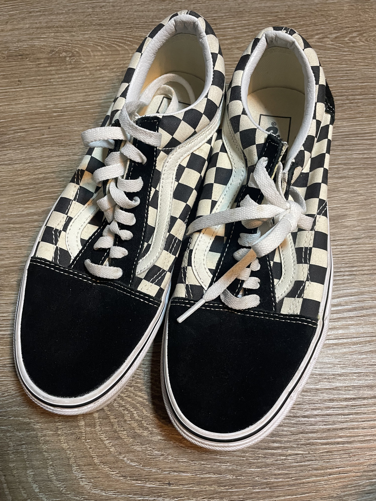Vans Old School Checkered Black/Off white low top US Mens Size 8.5 / Womens 10