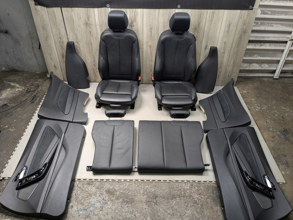 *OEM BMW F22 F87 M2 Driver Passenger Seats Door Panels Interior w Blue Stitching