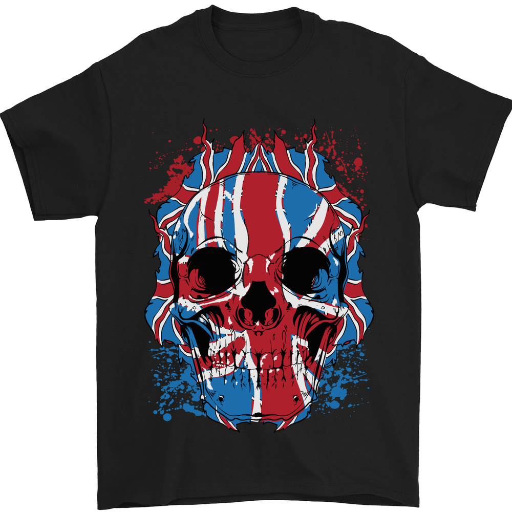 Union Jack Flag Skull Gym MMA Biker Mens T-Shirt 100% Cotton