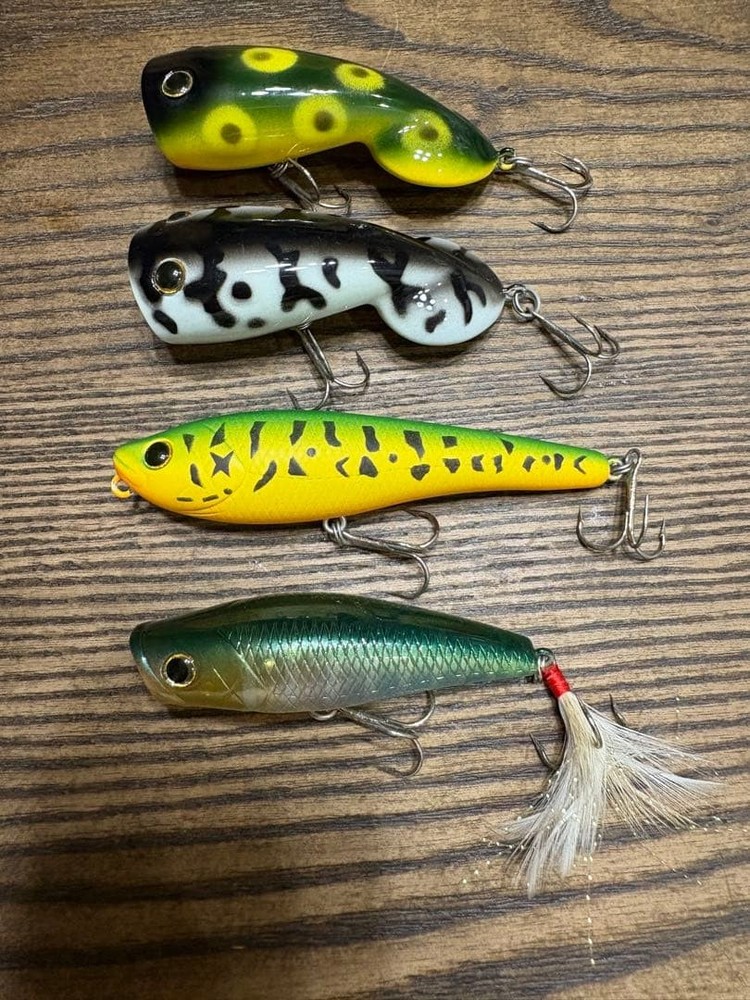 Evergreen Topwater Lure Set of 4 - Frog, Pencil, Popper, Unused, Fishing Gear