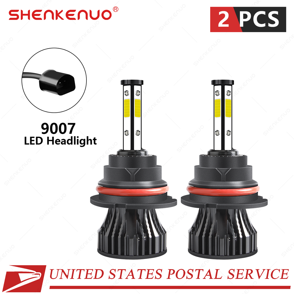 2-Pack 9007 HB5 LED Headlight Bulbs Kit - 6000K White Dual Beam High Low Bright Lights