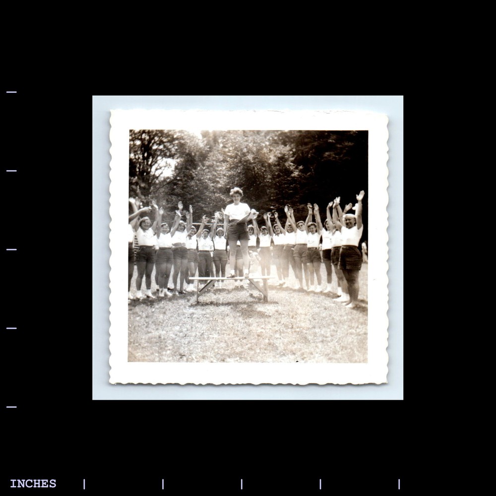 Vintage Square Photo of Women Raising Arms in Unity and Strength