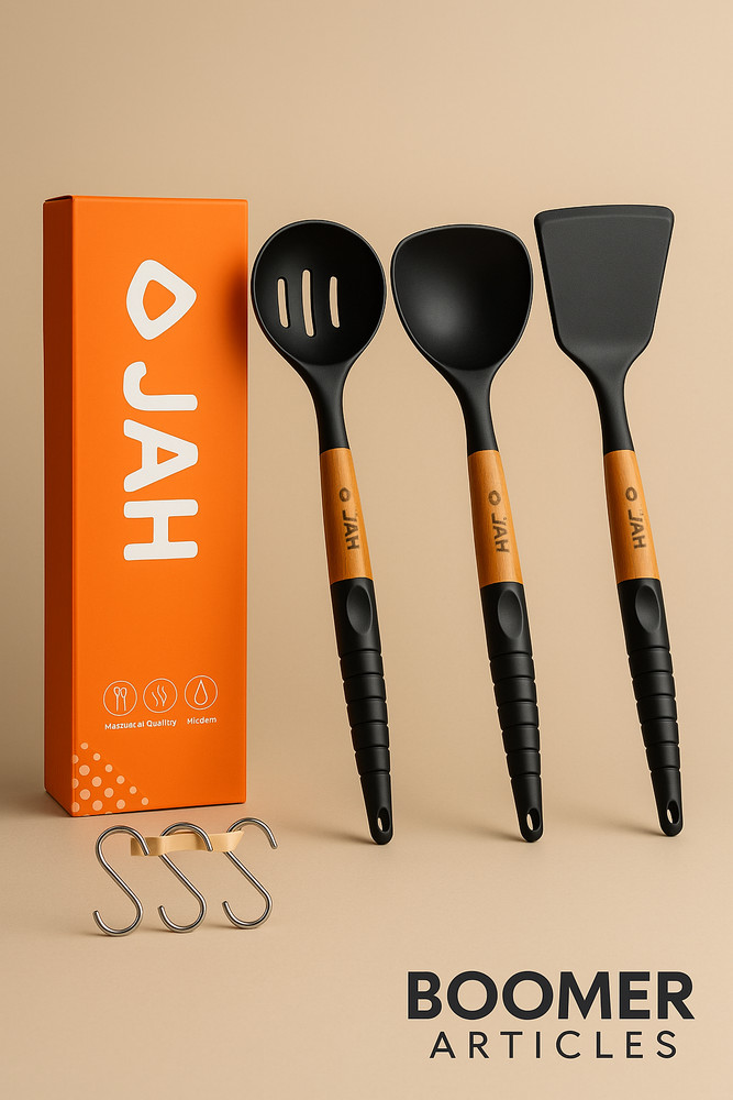 Non Stick Silicone Cooking Kitchen Utensils Set 3 Pcs Dishwasher Safe BPA Free